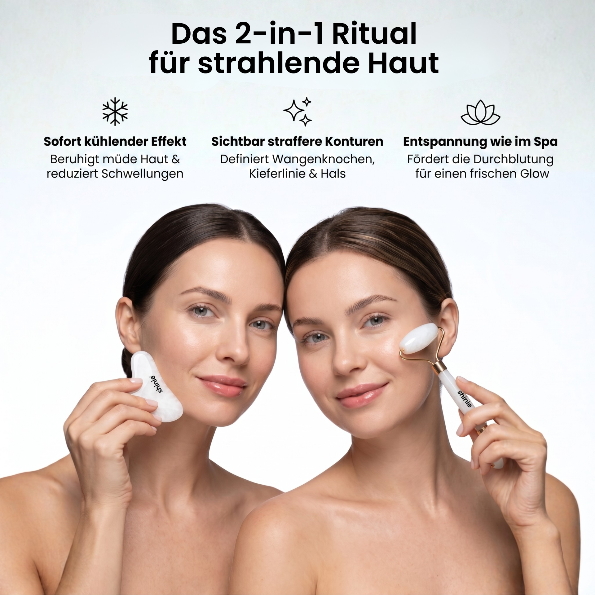 Gua Sha Stein & Gesichtsroller Set