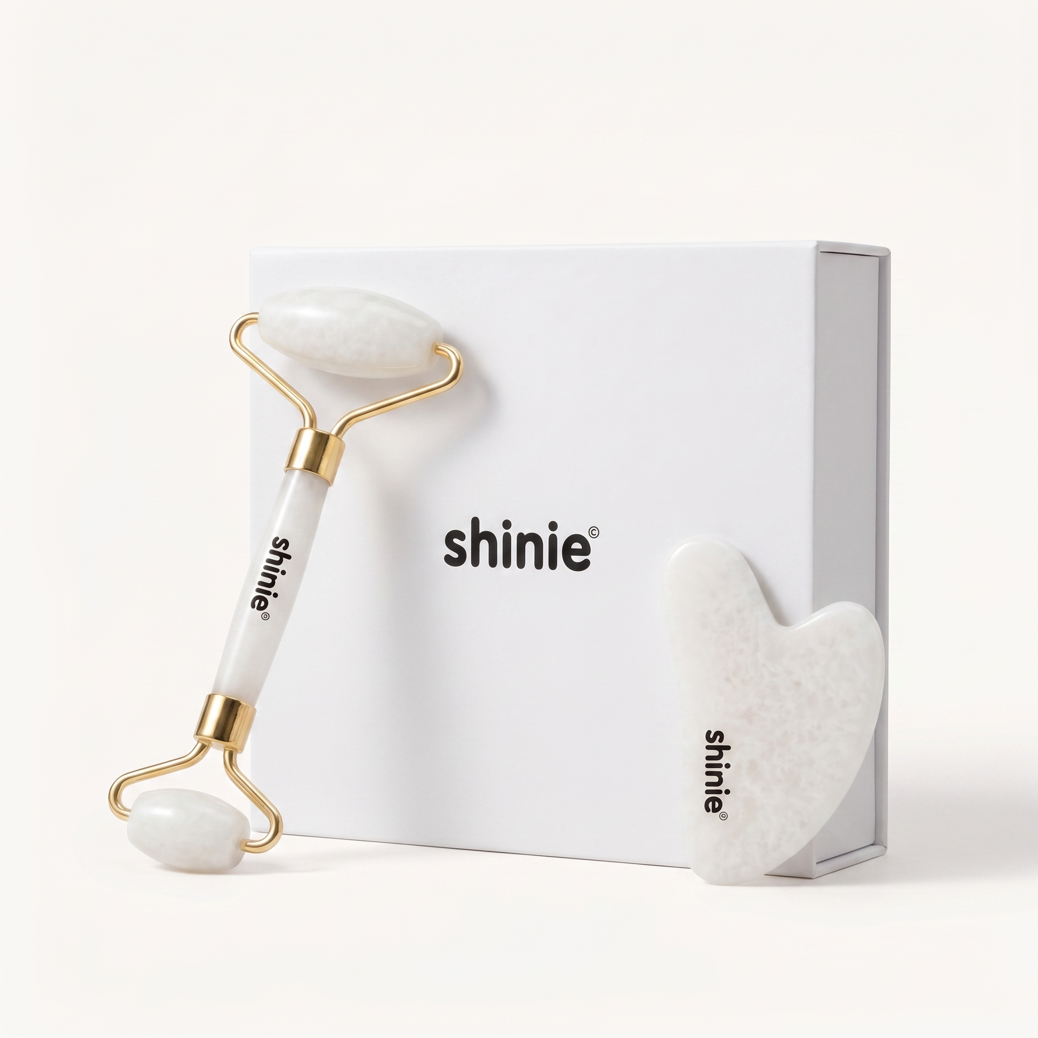 Gua Sha Stein & Gesichtsroller Set